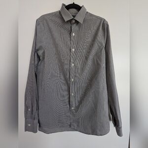 Perry Ellis Pleated Black Shirt M